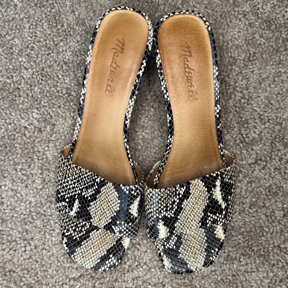 Madewell Snakeskin Pattern Slide Sandals